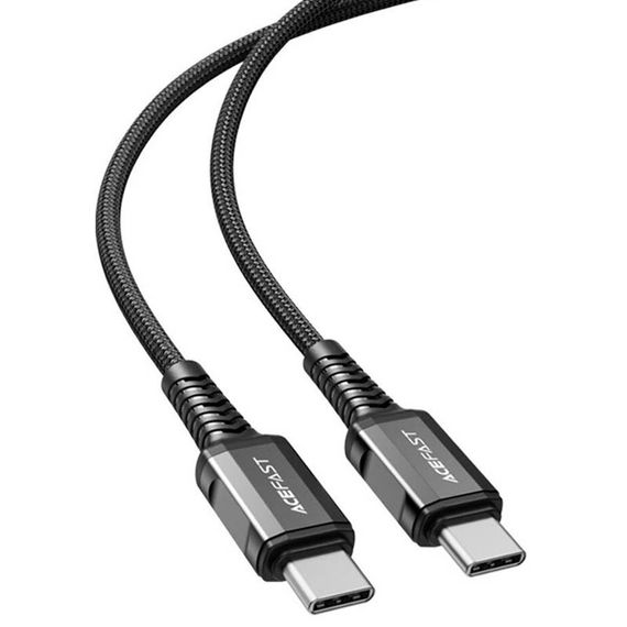 Дата кабель Acefast C1-09 USB-C to USB-C PD240W 40Gbps USB 4 aluminum alloy (1m) Black / Gray | Зображення 1