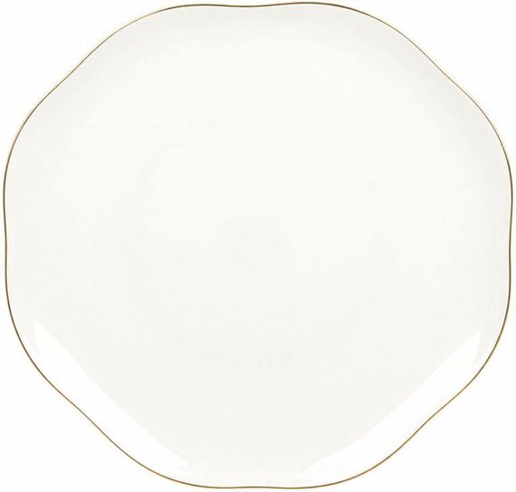 Тарілки обідні "Elegance Gold" набір 6 порцелянових тарілок Ø27.5см