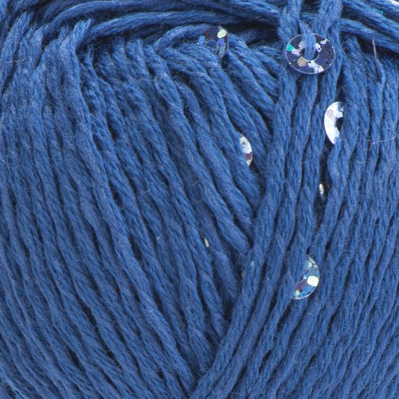 Yarnart COTTON GOLD PAILLETTES № 7111 синій Котон Голд Пайетка Пряжа бавовна з паєткою, нитки для в'язання | Зображення 1
