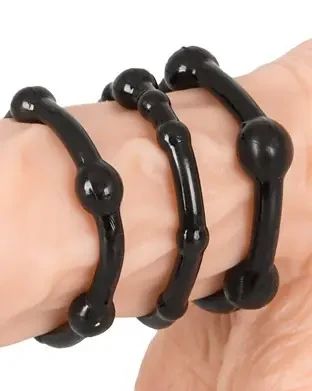 Ерекційні кільця Більше Твердості (чорні) Sex Aura | Зображення 1