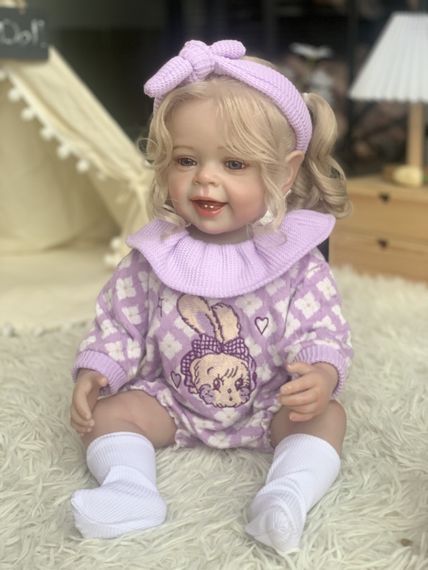 Колекційна Силіконова Лялька Реборн Reborn Дівчинка Пупс з Волоссям Наталі (Вінілова Лялька) Висота 55 см | Зображення 1