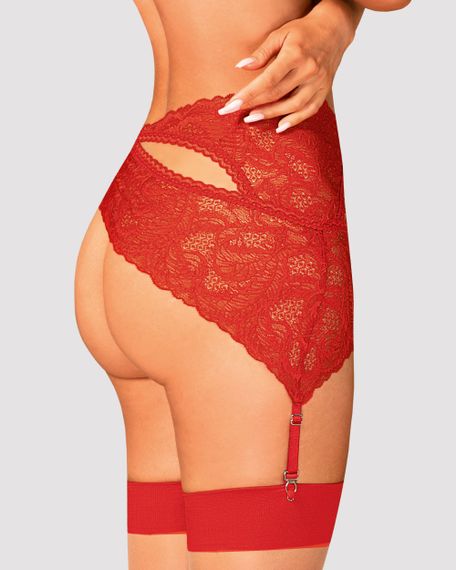 Пояс для чулок Obsessive Atenica Красный M/L | Зображення 1