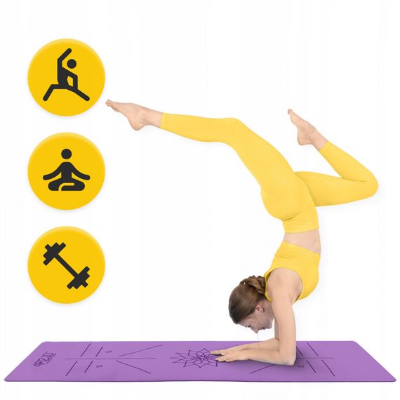 Коврик (мат) спортивный 4FIZJO PU 183 x 68 x 0.4 см для йоги и фитнеса 4FJ0589 Violet (P-5907739319548) | Зображення 7