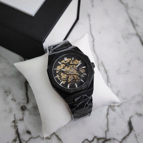 Механические класические мужские часы Forsining 8198 Black