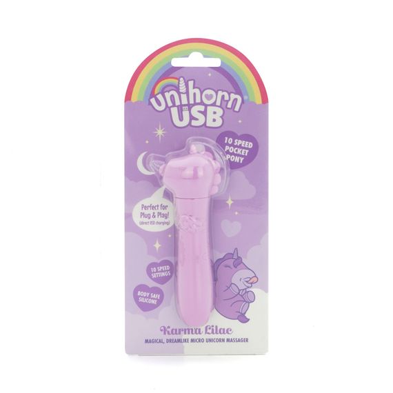Вібратор-єдиноріжка Unihorn USB Bullet - Karma Lilac, віброкуля, USB-зарядка | Зображення 5