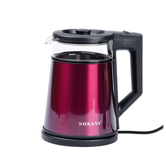 Электрочайник с автоматическим отключением 1.7 л Sokany дисковый 2000 Вт SK-SH-1076R | Зображення 1
