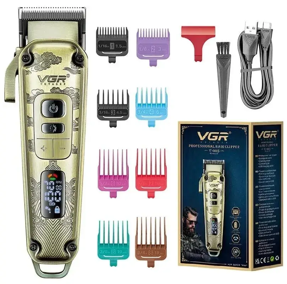 Акумуляторна машинка для стрижки VGR V-005 з насадками 8 шт | Зображення 1