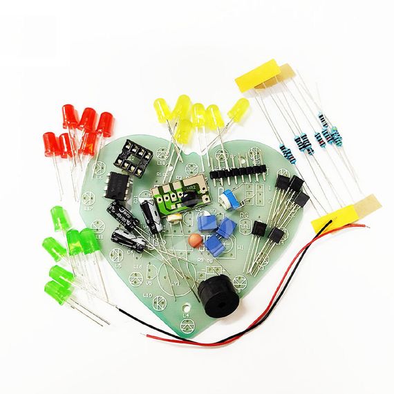 Набор спаяй сам Сердце, 18 светодиодов DIY KIT
