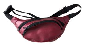 Сумка поясна бананка 4Profi з еко шкіри рожева з двома відділеннями 33217