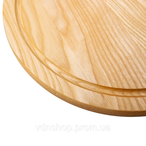 Обробна дерев'яна дошка кругла 30 см для подачі нарізки ясен C11W300 | Зображення 2