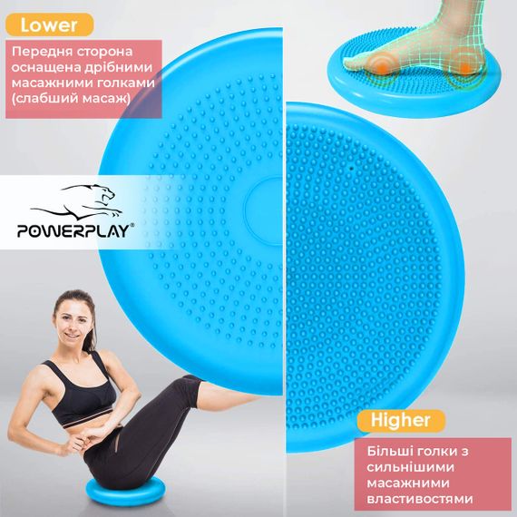 Балансувальна масажна подушка PowerPlay 4009 Balance Pad (Ø33) Синя | Зображення 2
