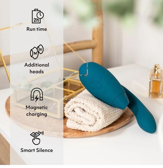 Инновационный бесконтактный вибратор-стимулятор Womanizer Duo 2 Petrol sexstyle | Зображення 6