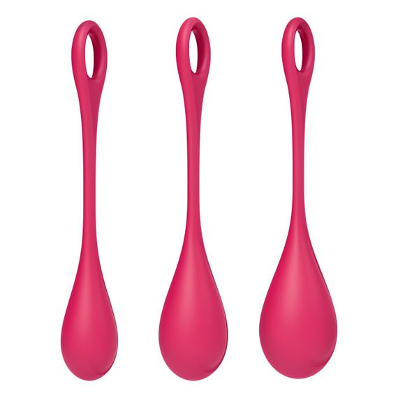 Набір йоні намистин Satisfyer Yoni Power 1 Red, діаметр 2-2,5-3см, вага 22-46-74гр | Зображення 2