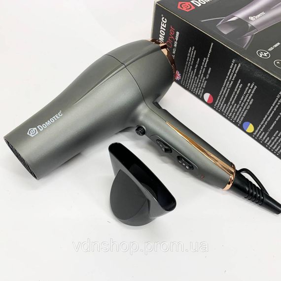 Електрофен для волосся з додатковими насадками Domotec, Фен з регулюванням температури і потоку повітря UM-47 | Зображення 4