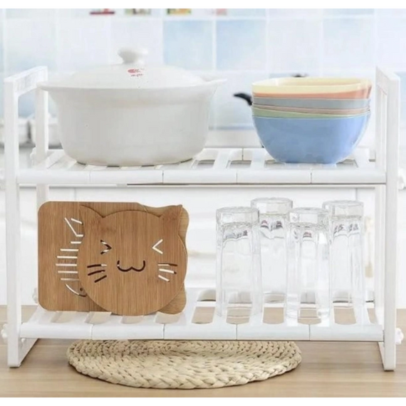 Подвійна полиця Kitchen Rack, Полиця органайзер для взуття   знижка | Зображення 5