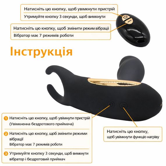 Массажер простаты Dibe с подогревом и пультом управления | Зображення 4