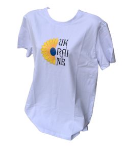 Футболка 4Profi з принтом " Ukraine и Сонящник"  Біла размір S