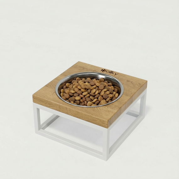 Миска на подставке для кошек и маленьких собак Hollky Base Solo S (1 × 0,45 л) Solo S-18187-WHNT