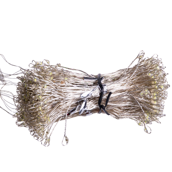 Новорічна гірлянда кімнатна штора роса Хвойна лапа 3х3 м 600 LED Біле світло D600LED3MW | Зображення 2