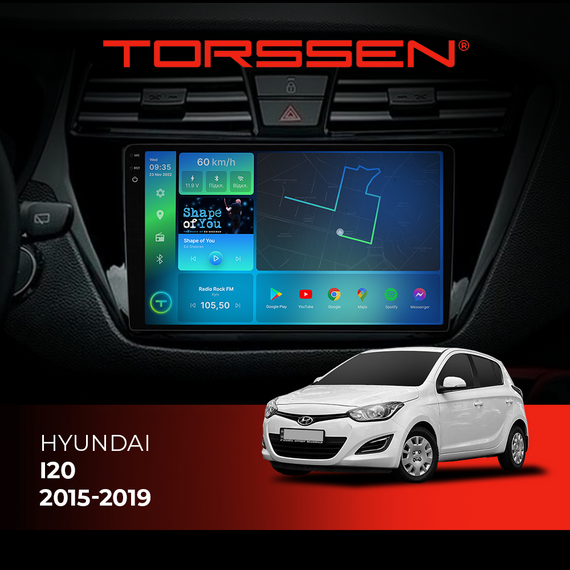 Штатна магнітола Torssen 2K Hyundai I20 15-19 F9432 4G Carplay DSP