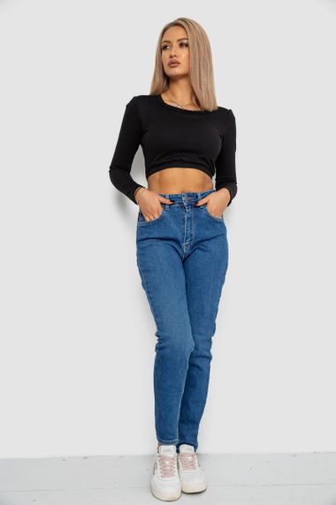Джинси жіночі Mom-fit стрейч, колір синій, 244R1134 | Зображення 1