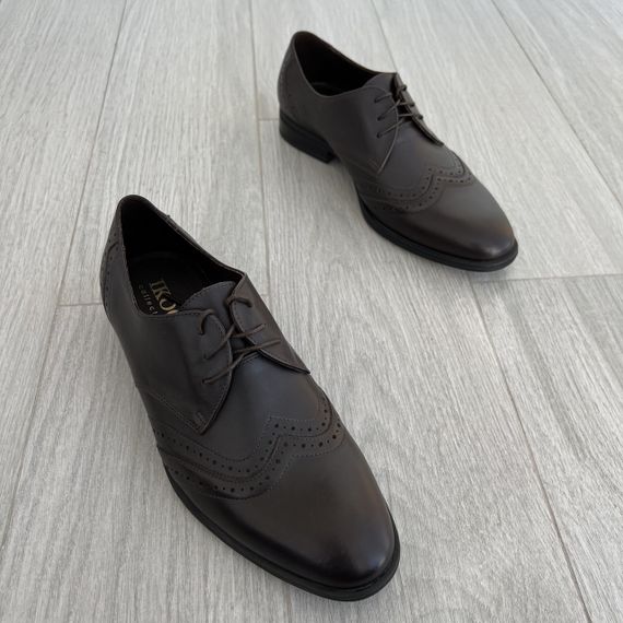 Кожаные коричневые туфли IKOS 41 44 размер | Зображення 5