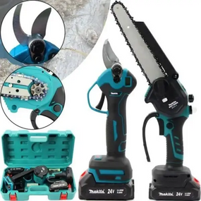 Набір 2в1 48V пила +секатор, набір електроінструментів 2в1 для саду, дачі, городу, у пластиковомуос кейсі
