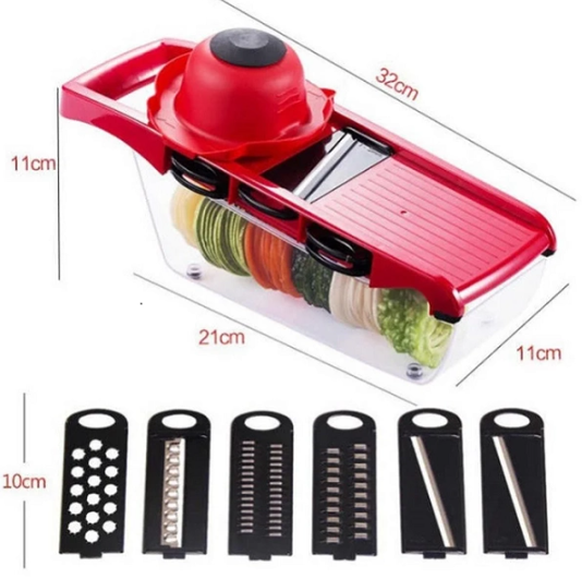 Овочерізка - мультислайсер Mandoline Slicer 6 in 1 · Тертка – шатківниця для овочів та фруктів з контейнером | Зображення 2