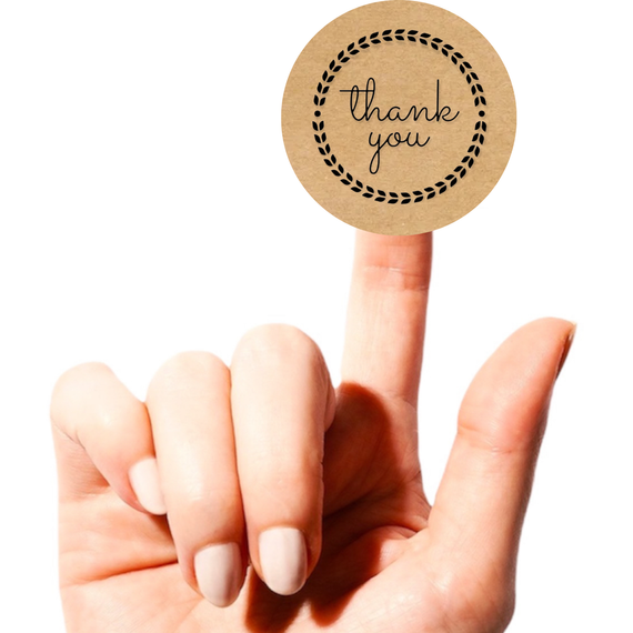 Этикетка круглая крафт "Thank You 13", Диаметр 50 мм, 250 шт/рулон, Viskom | Зображення 1