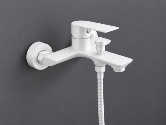 Змішувач для ванни латунь AIM білий DG01130 (frosted white) | Зображення 1