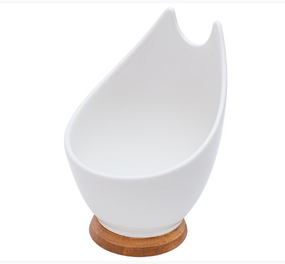 Підставка під ложку 13см порцелянова на бамбуковій підставці, колір - білий BONA DI