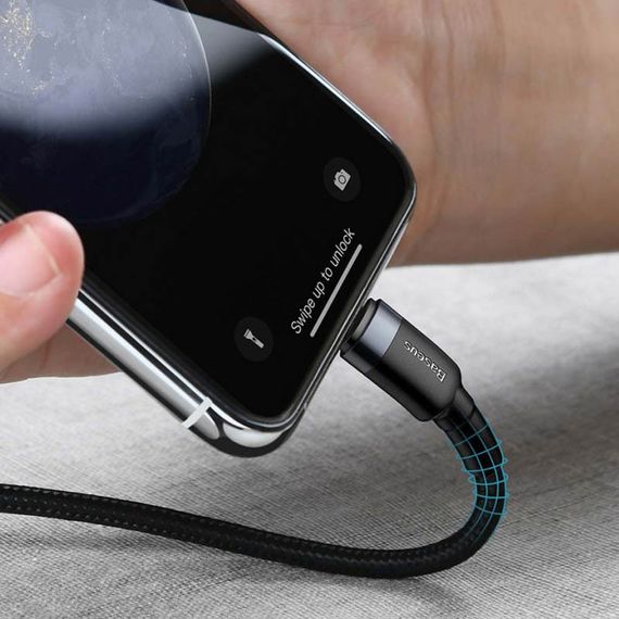 Дата кабель Baseus Cafule Type-C to Lightning PD 18W (1m) (CATLKLF) Gray / Black | Зображення 1