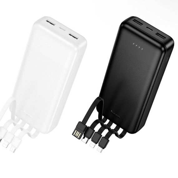Power Bank Hoco J163A з кабелем USB+Micro+Type-C+Lightning (20000mAh) Чорний | Зображення 3