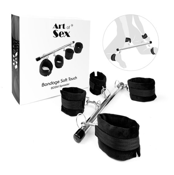 Колодка-розпірка для рук та ніг Art of Sex – Bondage Soft Touch BDSM Spreader, чорний | Зображення 2
