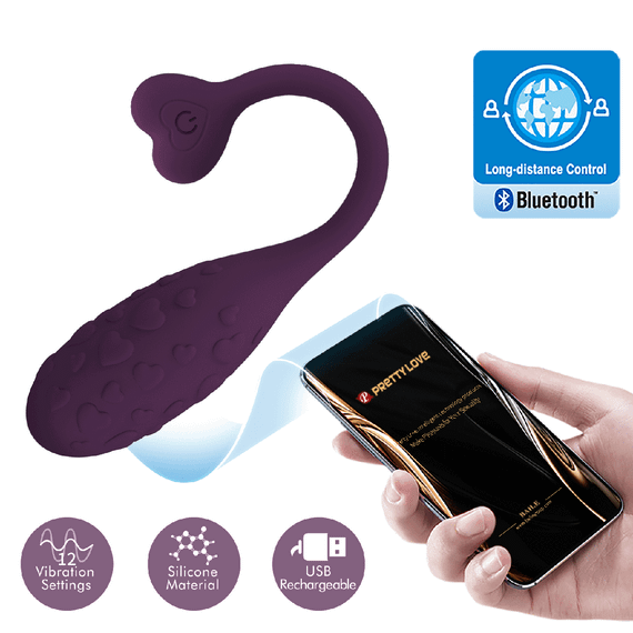 Віброяйце кероване смартфоном Pretty Love - Fisherman Purple Mobile APP, BI-300016HP-1 Sex Aura | Зображення 1