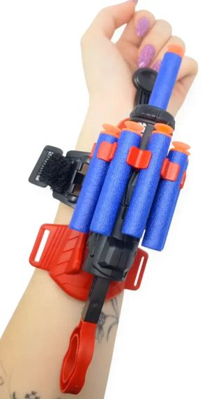 Дитяча іграшкова рукавичка-бластер Людина-павук Spider Man Gloves Ігровий пістолет стріляє м'якими кулями | Зображення 1