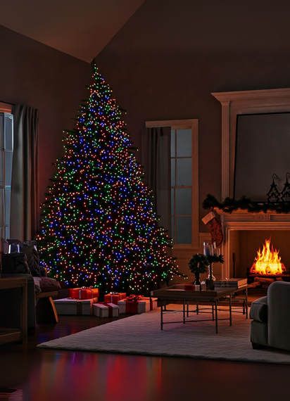 Новорічна гірлянда вулична 100 м 1000 LED з сонячною батареєю чорний провід Мультиколір SB1000L100MBML | Зображення 1