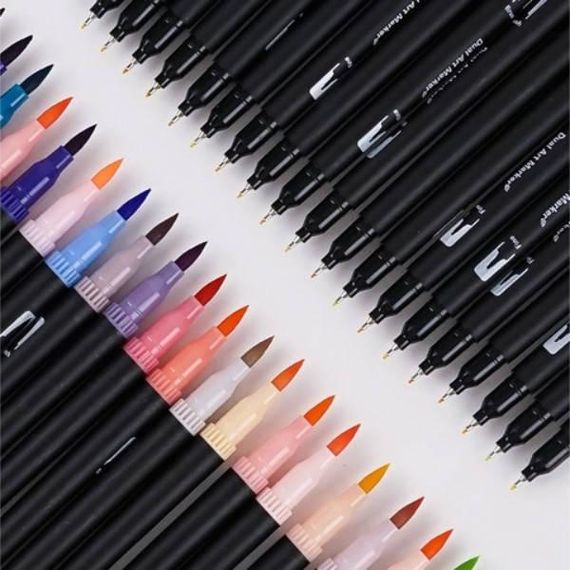 Набор двусторонних маркеров в удобной сумке 168шт Dual Brush