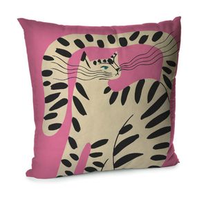 Подушка диванная с бархата Кошка 45x45 см (45BP_22S008)