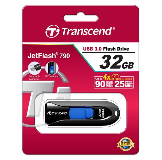 Накопитель Transcend 32GB USB 3.1 JetFlash 790 Black (TS32GJF790K) | Зображення 3
