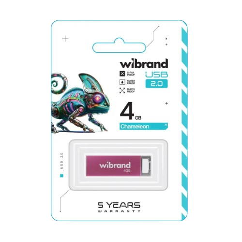 Флешка 4Гб USB 2.0 рожевий Chameleon Wibrand | Зображення 1