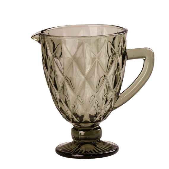 Кувшин для напитков 1.0 л фигурный граненый из толстого стекла Зеленый HP038GR