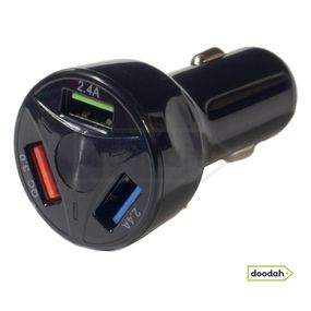 Зарядний пристрій для USB 3.1 від прикурювача з підсвічуванням - Qualcomm APD-369 3.0 Black