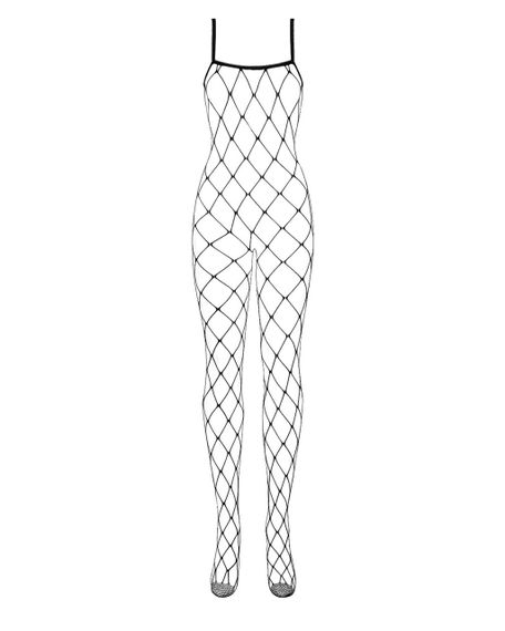Бодістокінг з великим вічком і відкритими грудьми Obsessive Bodystocking N102 , чорний, комбіне, S/M/L | Зображення 2