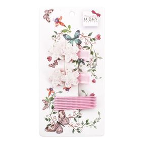 Зажим детский для волос "Звездочка" T18543(рожеві квіточки)