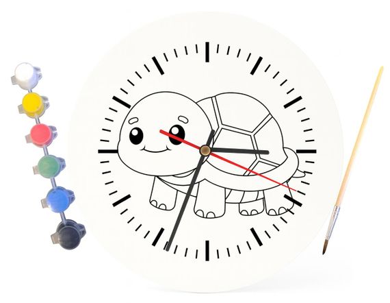 Детский набор для творчества часы раскраска Черепаха аха аха 30 см (Г0180) | Зображення 3