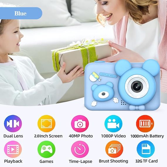 Дитяча фотокамера D32 Blue | Зображення 2