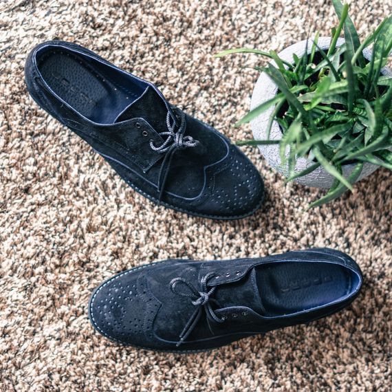 Броги замшевые, черные 40 размер | Зображення 3