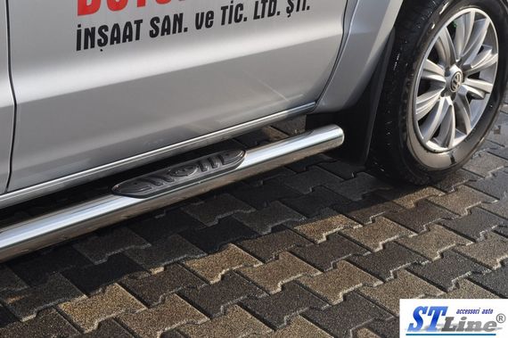 Боковые трубы (2 шт, нерж) 70мм для Volkswagen Amarok 2010-2022 гг | Зображення 3