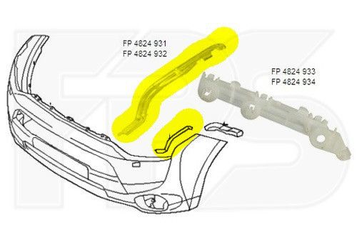 Крепление переднего бампера Mitsubishi Outlander III '12-15 (кроме XL) левое (FPS) 6400D919